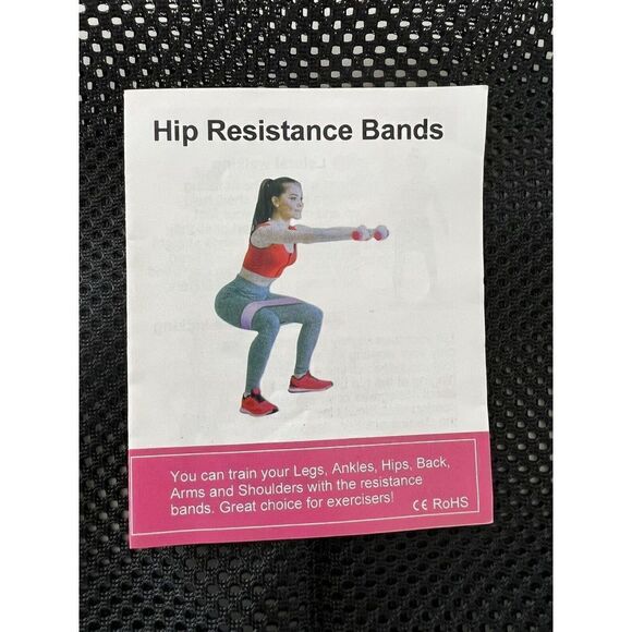 AOLIKES-Set 3 Elastic Rubber Exercise Resistant Bands With Bag & Booklet Workout - Picture 3 of 4